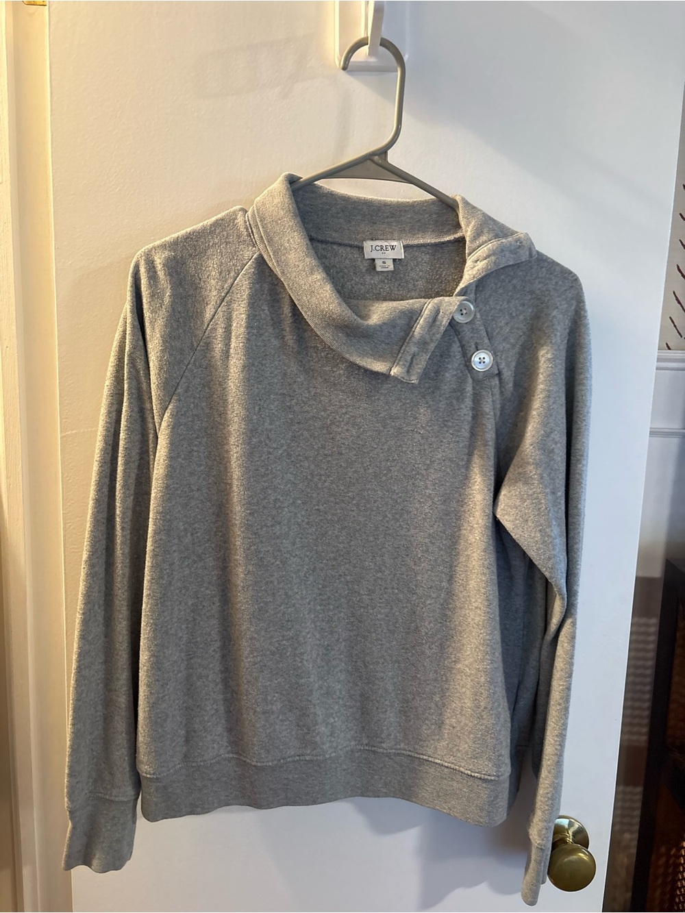 J.Crew | Pullover Asymmetrical Sweatshirt with Button Neckline